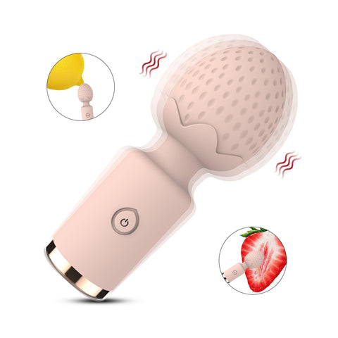 Silicone+ADS Personal Toys Strawberry AV Vibrator 10-Frequency