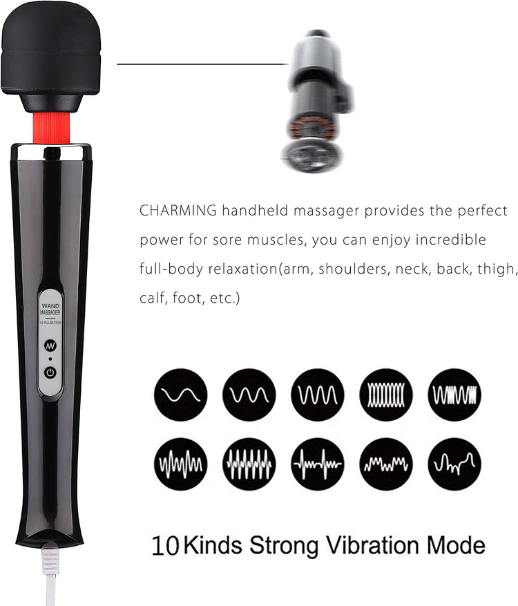 ABS+Silicone Vibrating Stick Wand Vibrator Chargeable Penis Vibrator