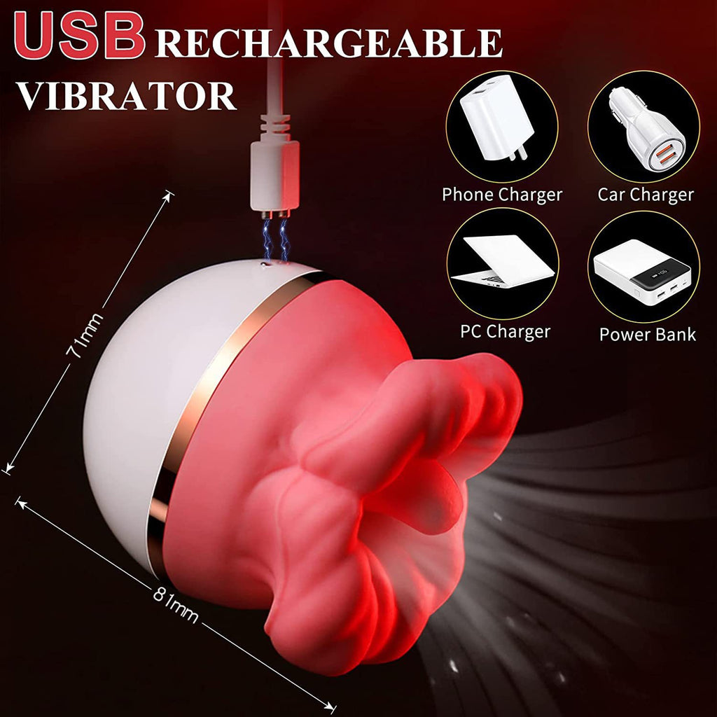 2024 Silicone +ABS Rose Toy - Rechargeable Vibrator with Rose Shape