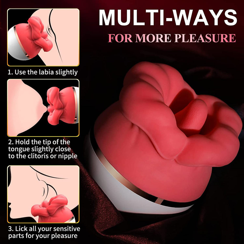 2024 Silicone +ABS Rose Toy - Rechargeable Vibrator with Rose Shape